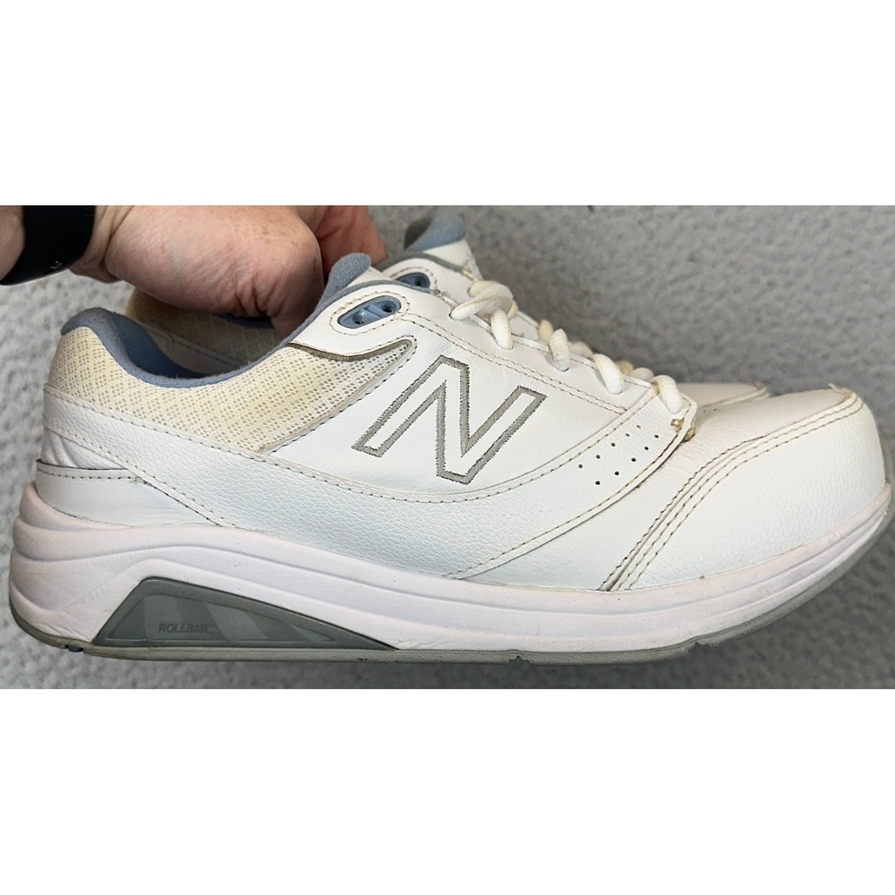 New Balance Walking Shoes Womens 8.5D 928v3 White Grey Leather ROLLBAR WW928WB3